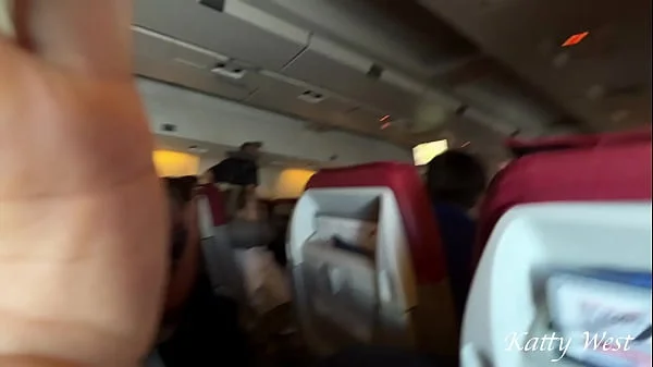 Risky extreme public blowjob on Plane