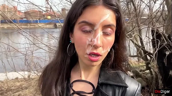 Cum on a girl's face so she could walk through the park covered in sperm and shock people - Cumwalk