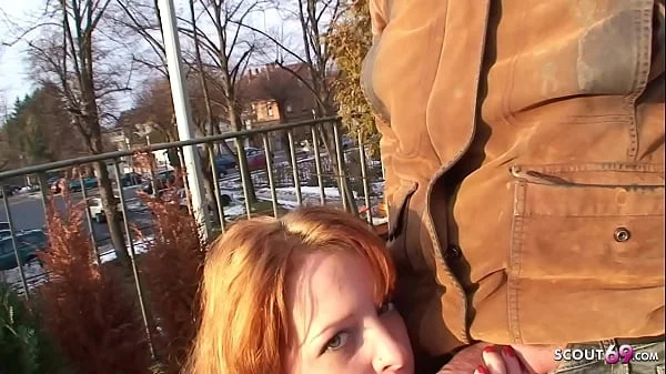 Real Ginger Street Whore Outdoor No Condom Sex with Stranger