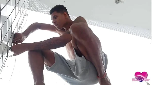 Cumming in her asshole on the balcony